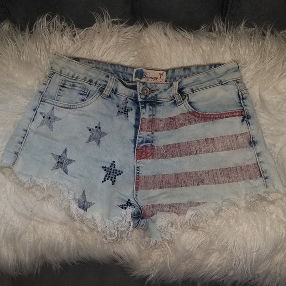 bonage Pants - American flag jean shorts